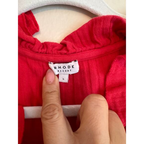 Rhode Resort Red Red Jagger Wrap Dress size L - Picture 6 of 13